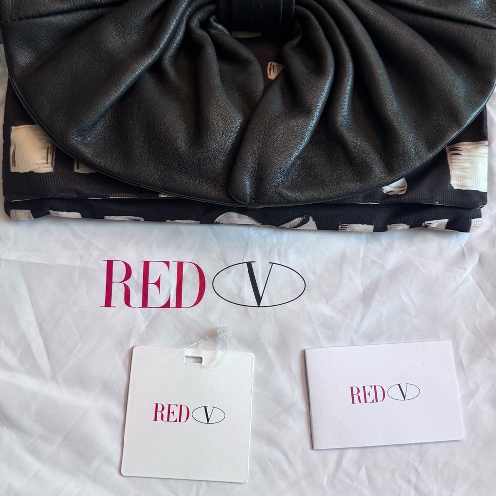 RED Valentino Black Leather Clutch